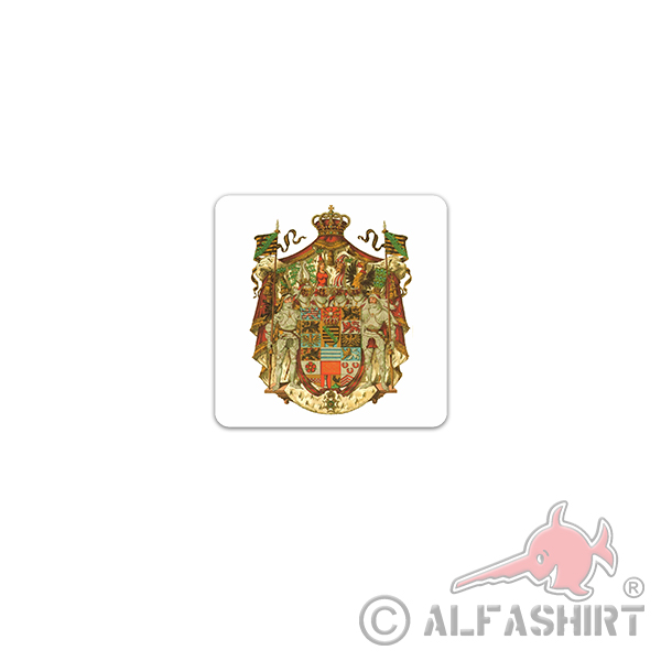 Aufkleber/Sticker Herzogtum Sachsen-Meiningen Wappe Monarchie Herzog 7x7cm A3280