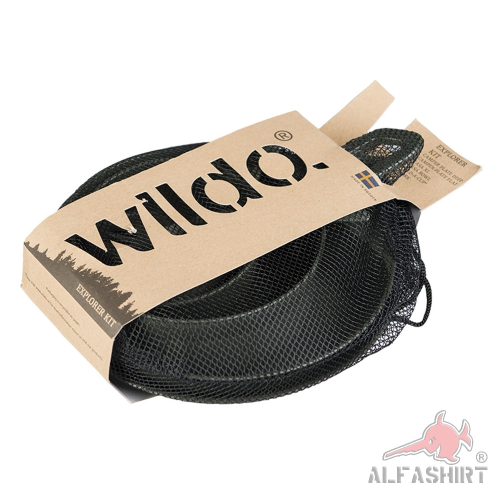 Camping Ess-Geschirr oliv EXPLORER WILDO Set Bushcraft Festival Becher #43348