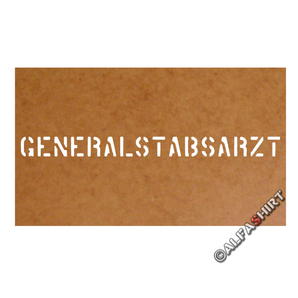 Generalstabsarzt Dienstgrad Stencil Ölkarton Lackierschablone 2,5x32cm #15282
