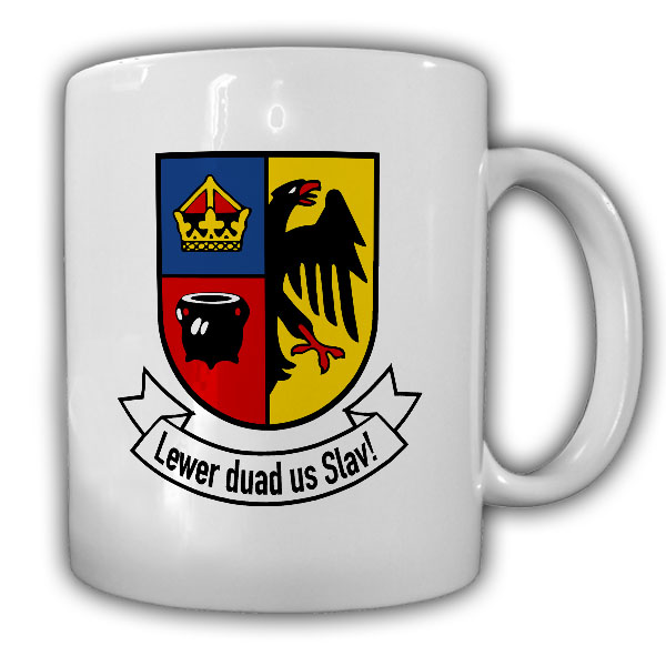 Nordfriesland Emblem Noordfreesland Lewer duad us Slva Wappen Tasse #18788
