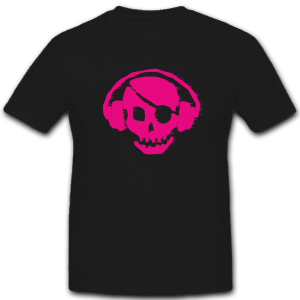 Skull Totenkopf Schädel Kopfhörer DJ Fun Humor Spaß - T Shirt #2166