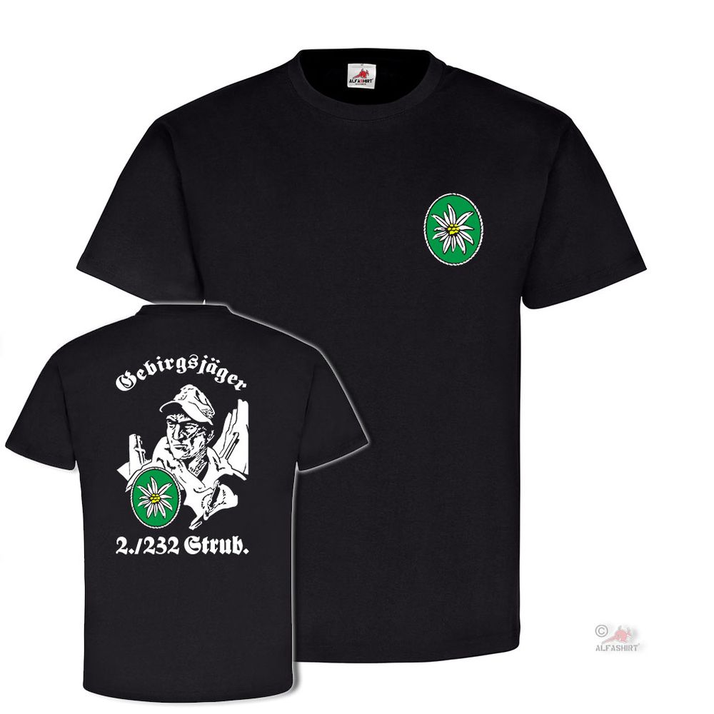 Gebirgsjäger 2-232 Strub GebJg BW Gebirgsjägerbataillon Kompanie T Shirt #18612