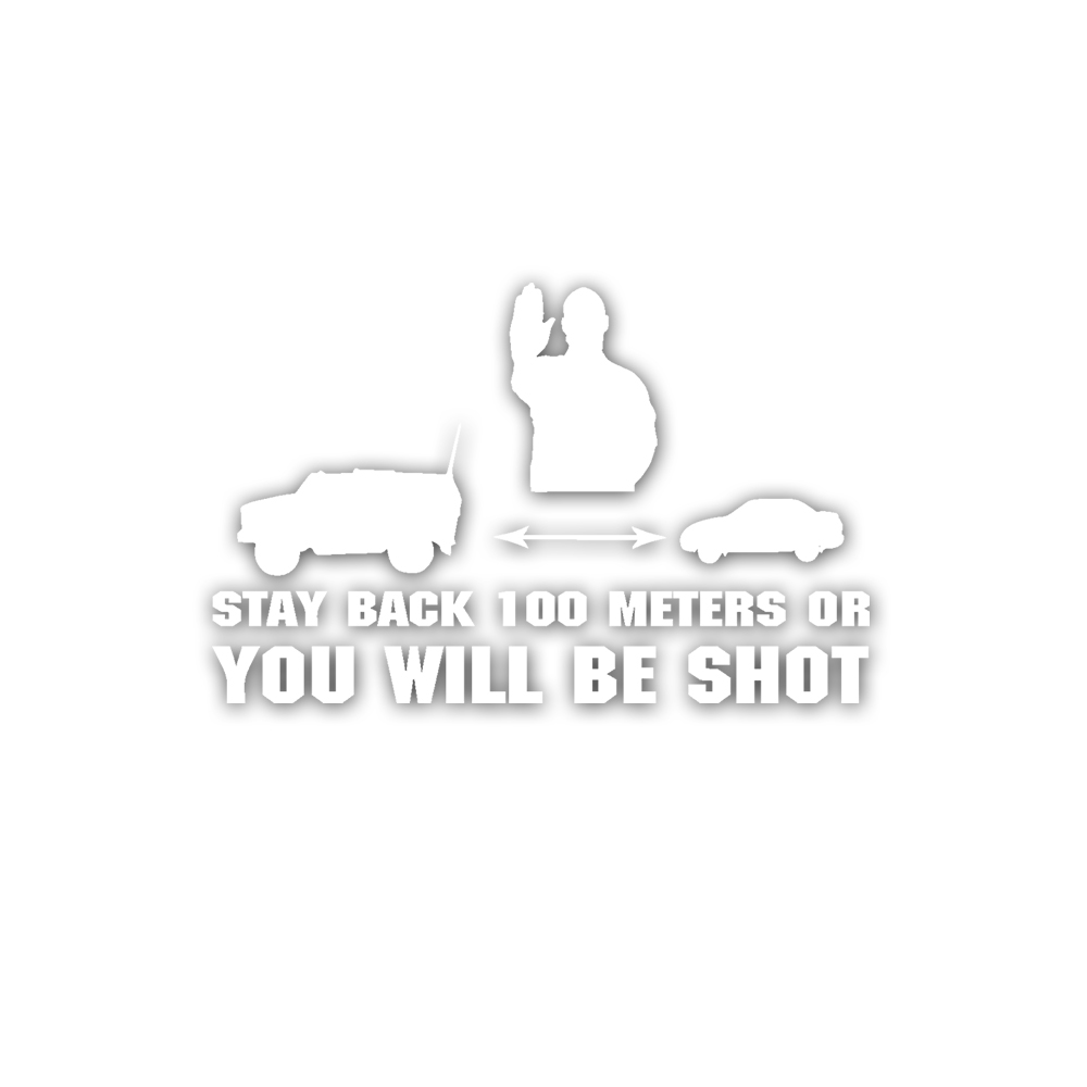 Stay Back Heckscheibe Aufkleber Sticker Schädel ISAF Soldaten 60x40cm #A5465