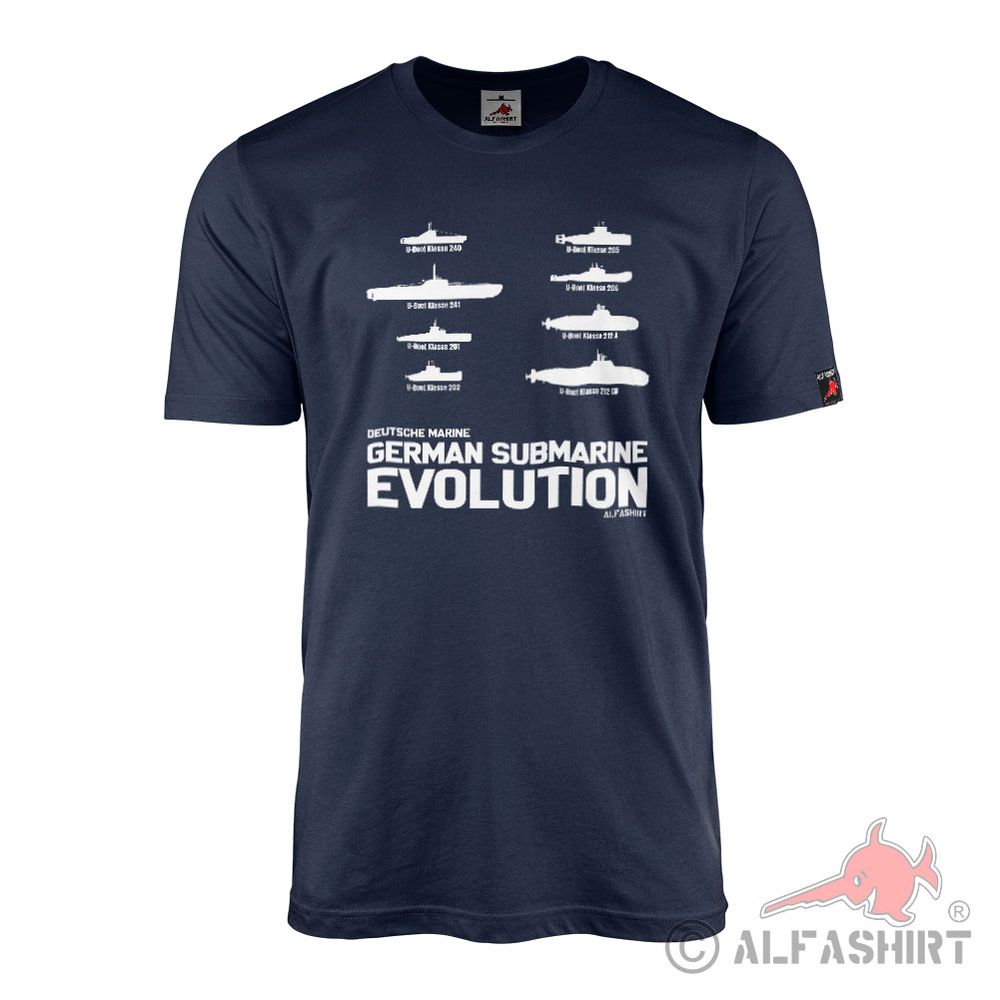 T-Shirt German Submarine Evolution Deutsche Marine Bundeswehr #42316