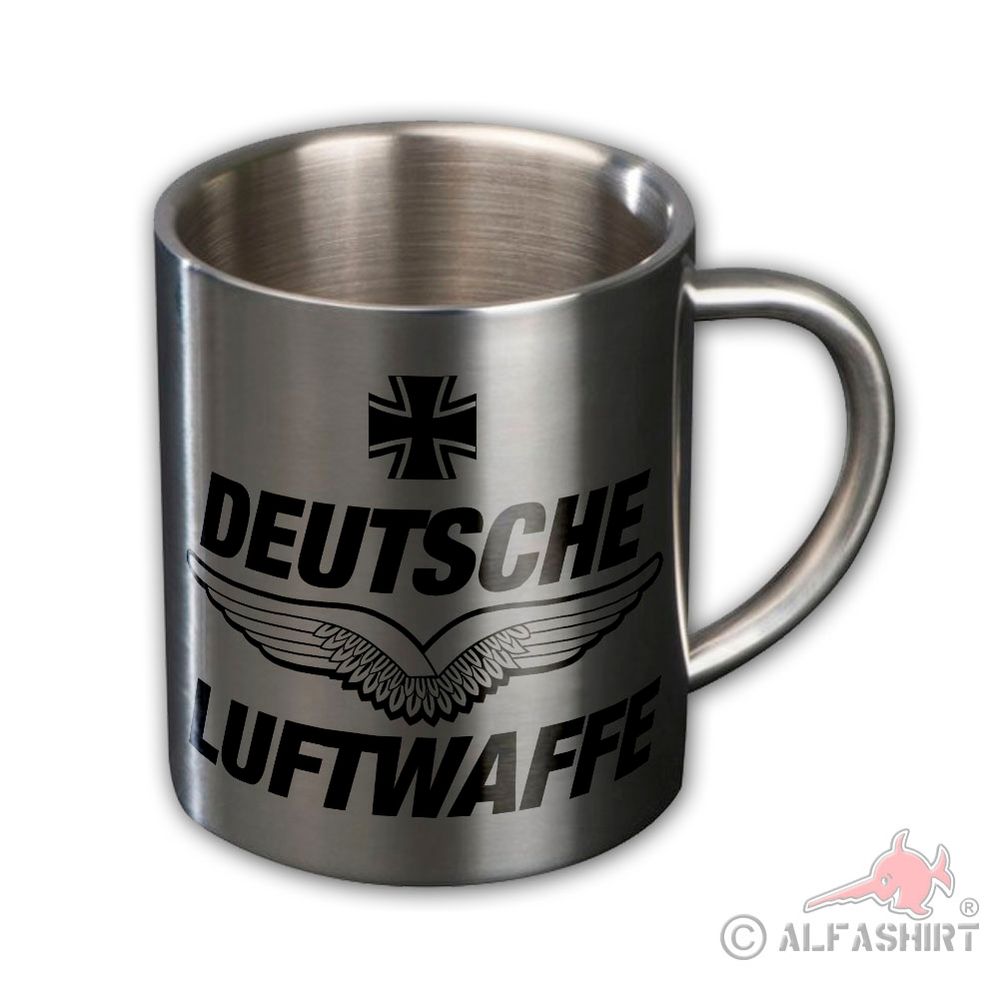 Metall-Becher BW Luftwaffe Deutsche Bundeswehr Flügel Tasse15478