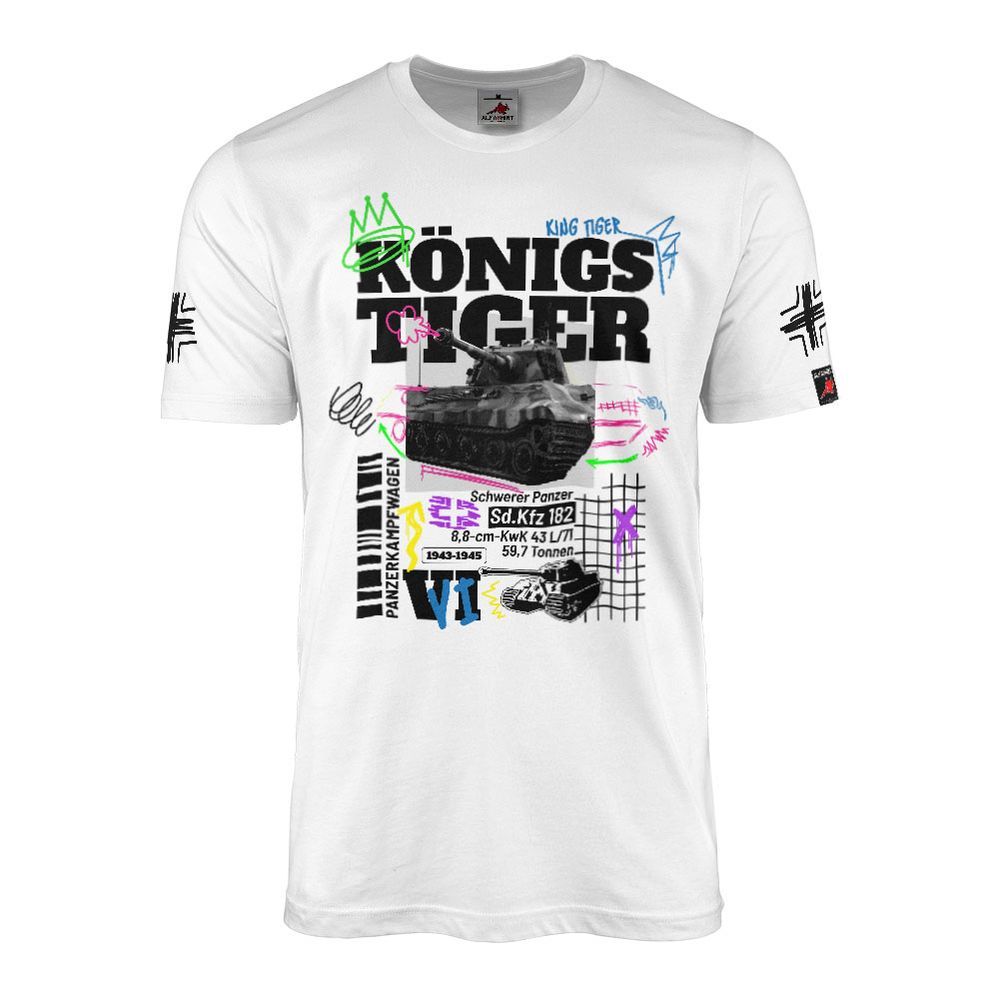 T-Shirt Königstiger King Tiger SdKfz 182 Panzerkampfwagen VI WH #45966