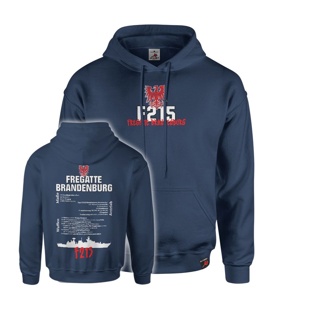 Hoodie Fregatte Brandenburg F215 Wappen technische Daten Maße Antrieb #46522