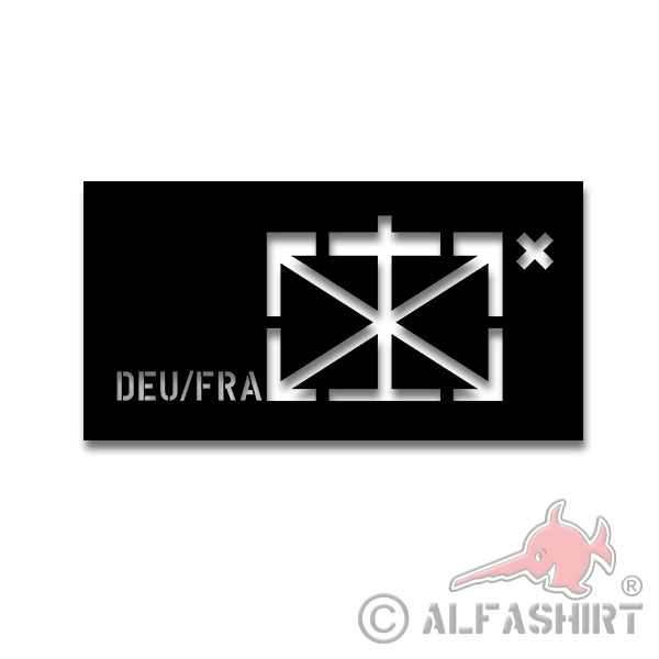 Lackierschablonenaufkleber DEU-FRA Stab Deutsch Französische 14x33cm#A4099