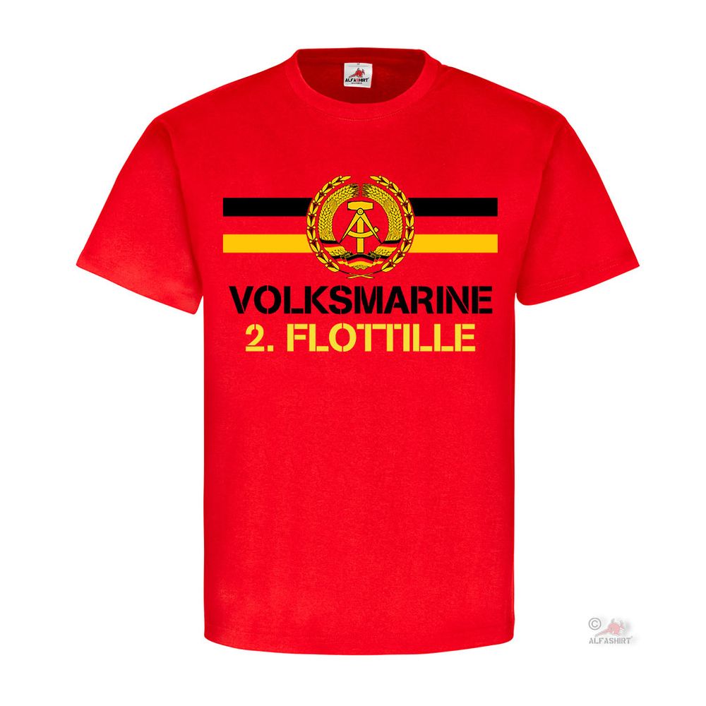 Volksmarine 2 Flottille NVA DDR Abzeichen Einheit Ostdeutschland T Shirt #18395