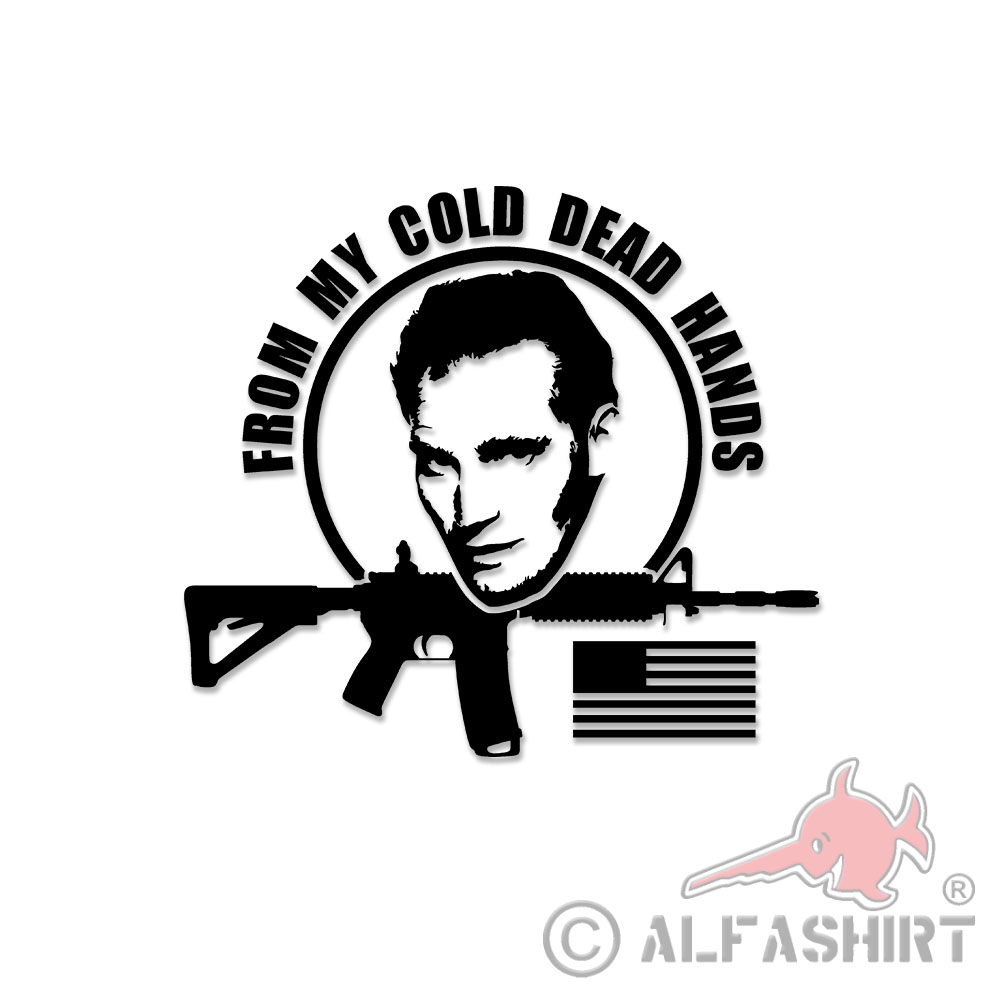 From my cold dead hands Charlton Heston USA AR15 sticker 15x13cm # A5392