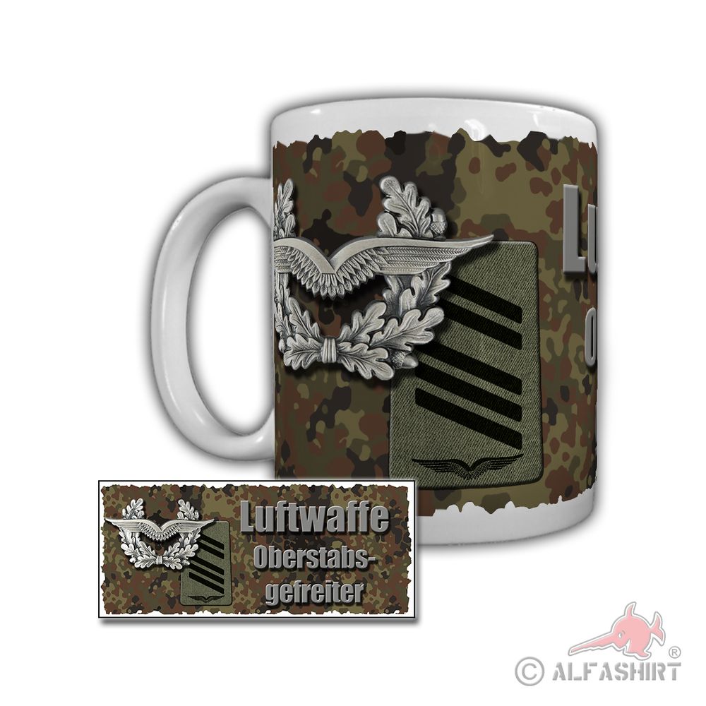 Luftwaffe Oberstabsgefreiter BW OStGefr OSG Laage Dienstgrad Tasse #29205