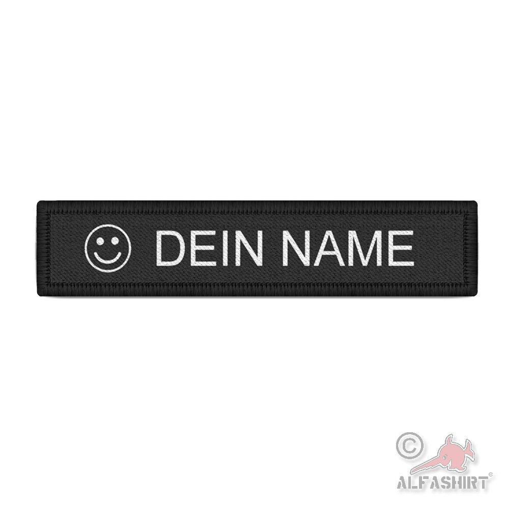 Namenspatch 12,5x2,5cm Patch Smile Lachen Lächeln Emoji Fun #45282