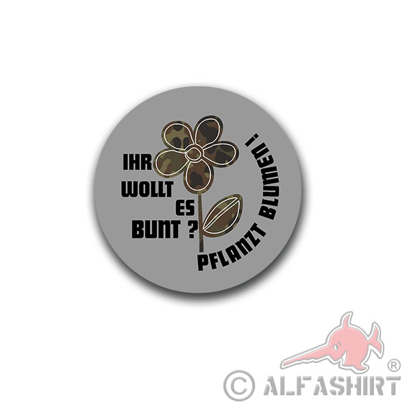 hr want it colorful plants flowers! Flecktarn Humor Fun Hippie Punk Eco 10x10 # A4340