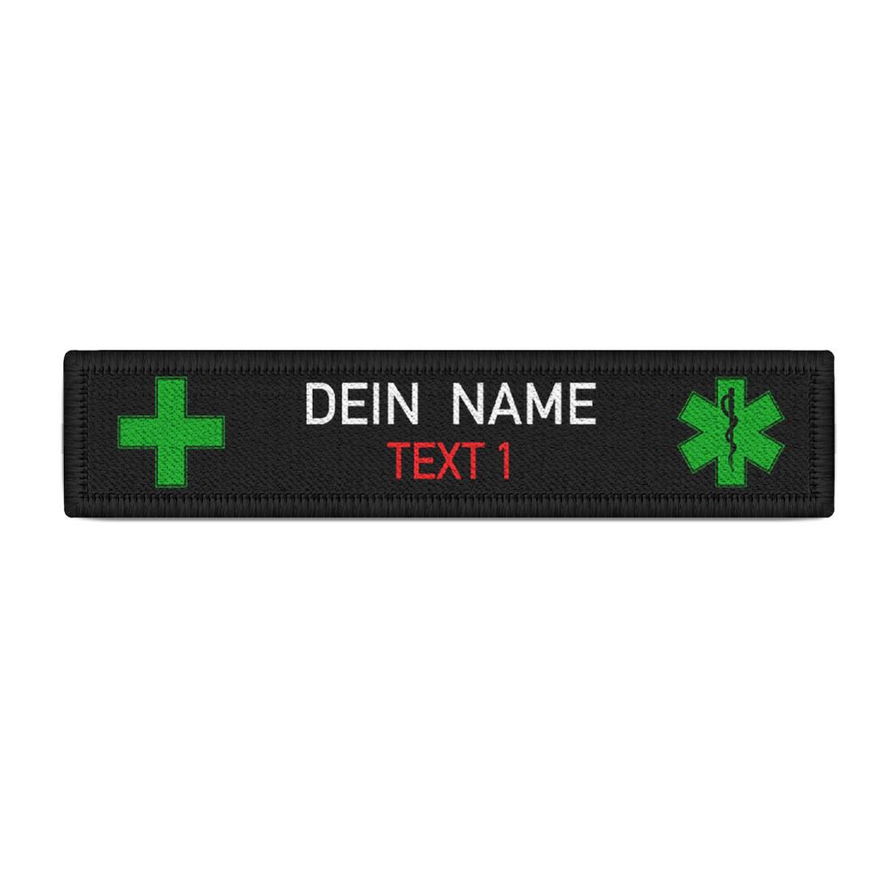 Wunschtext Namen-Schild Wunschtext Patch Feuerwehr Rettungsdienst #40934