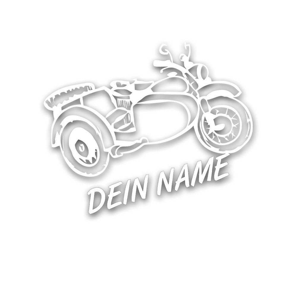 Gespann Fahrer Sticker Personalisiert Beiwagen Motorrad Beiboot 25x16cm A5650