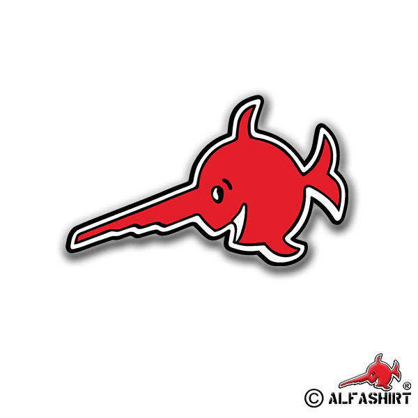 Aufkleber/Sticker Alfashirt Sägefisch U Boot 96 Logo Schwertfisch 7x4cm #A676