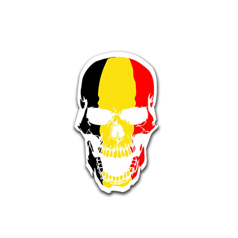 Aufkleber/Sticker Belgien Skull Schädel Brüssel Flagge Totenkopf 7x4cm A1494