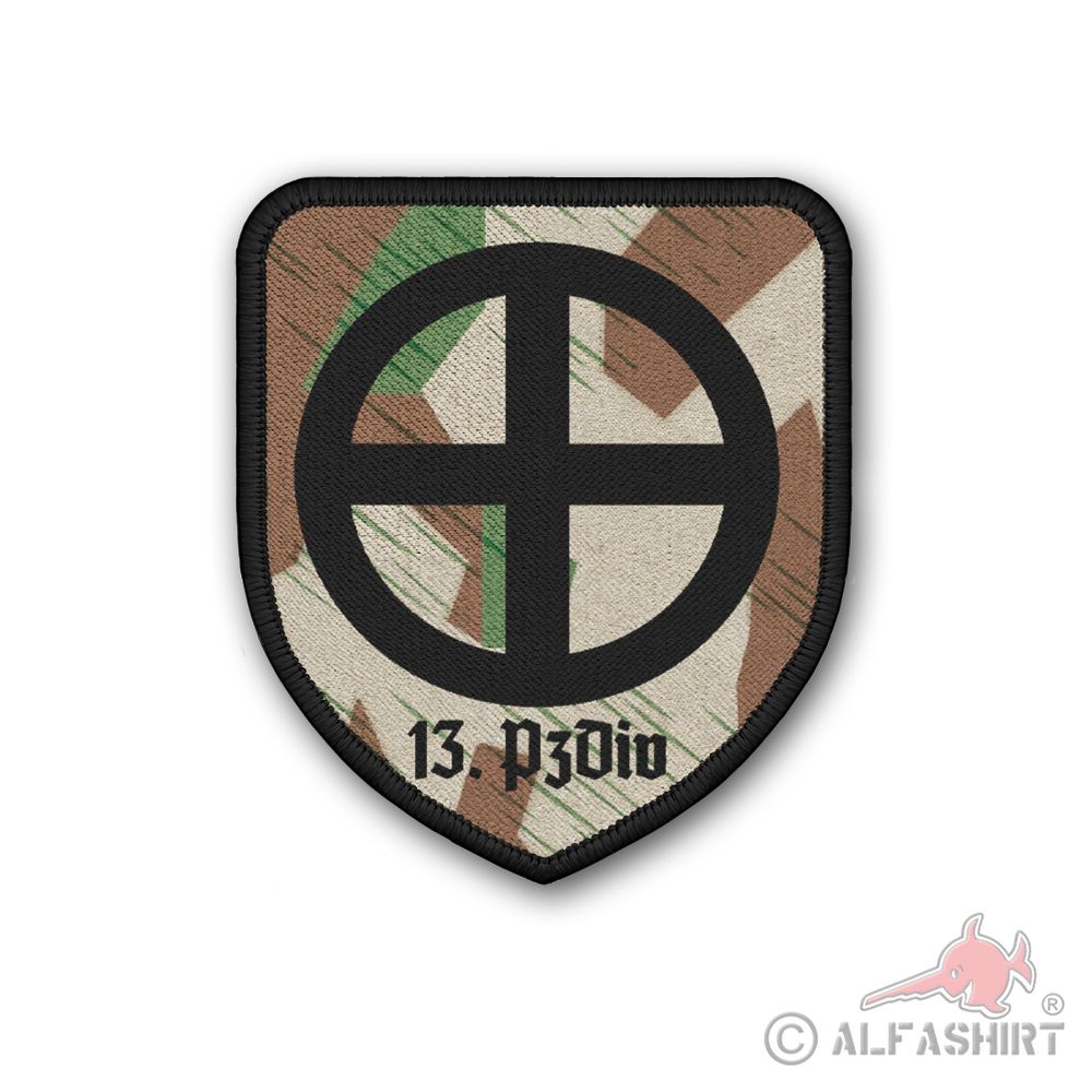 13 Panzerdivsion camouflage pattern PzDiv sign coat of arms Normandy Velcro uniform # 38490