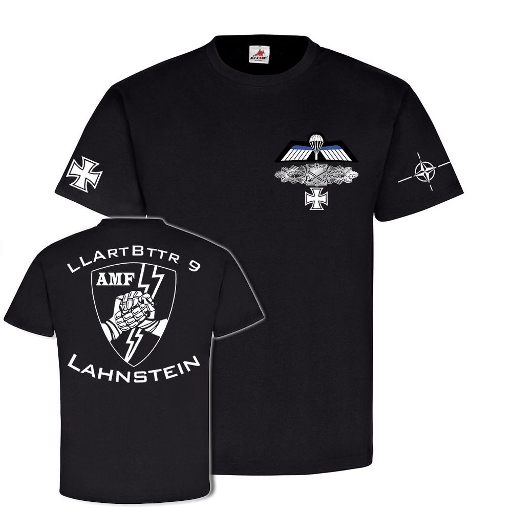 LLArtBttr 9 AMF Luftlande Artilleriebatterie 9 BW Fallschirmjäger T Shirt #21501