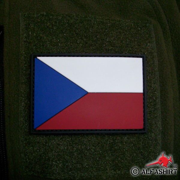 3D Rubber Patch Tschesche Ceska Republika Streitkräfte Armee Fahne 8x5cm #16258