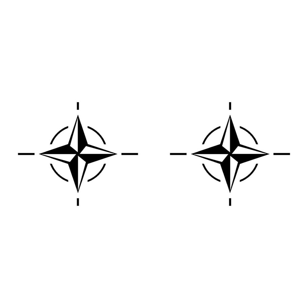 Nato Set North Atlantic Treaty Organization Kompass Rose Stern 2x 8x7cm#A4782