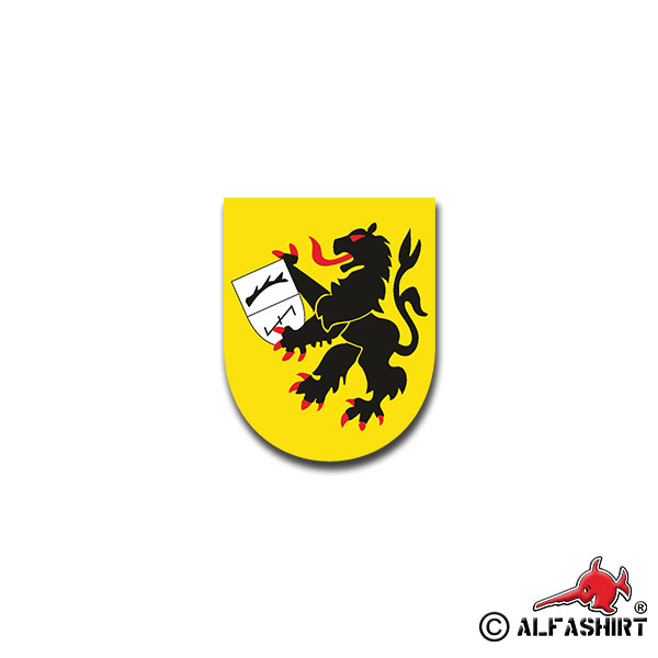 Aufkleber/Sticker PzBtl 304 Panzer Bataillon Dornstadt BW Wappen 7x6cm A1336