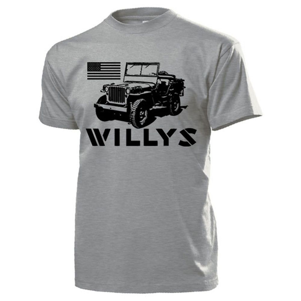 Willys USA MB Overland 1945 America Flag Oldtimer Fan Cult T Shirt # 17779