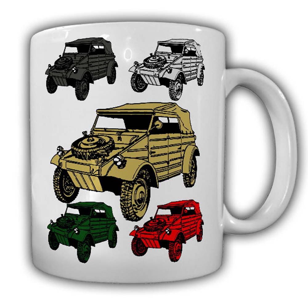 Tasse Kübelwagen Kübel Kdf Typ 82 Oldtimer 1945 Farben Kunst Grau #24351