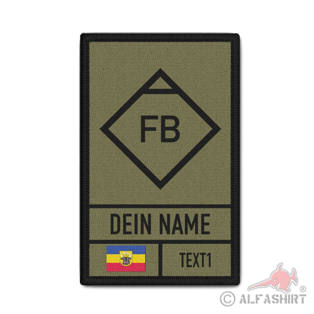 Rank Patch 9,8x6cm personalisiert Fachberater FaBe Hilfswerk oliv #43881