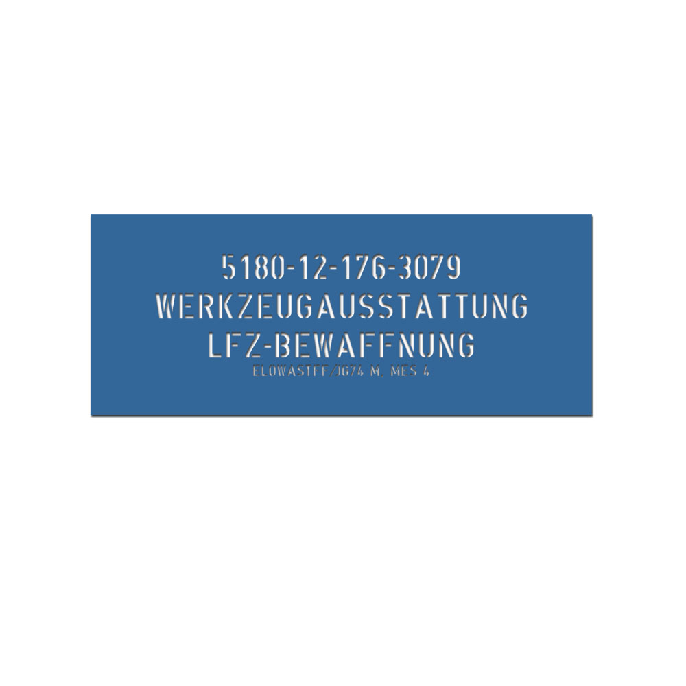 Lackierschablone Luftfahrzeug Bewaffnung JG74 Neuburg Bundeswehr 15x5cm#A5451