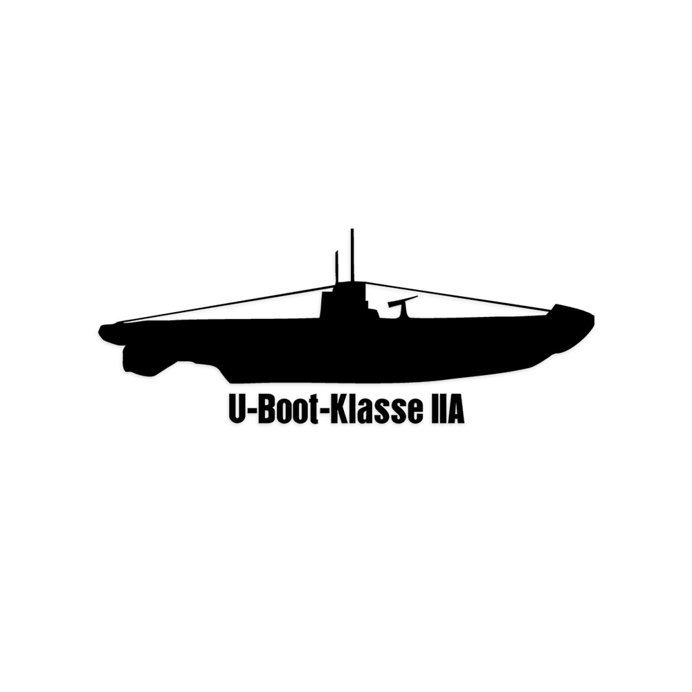 Wandtattoo U-Boot Klasse IIA Typ Einhüllen-U-Boot Kriegsmarine Nordsee #A6203