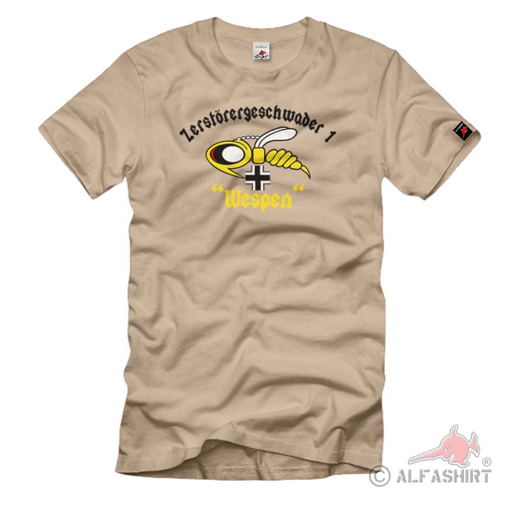 Destroyer Squadron 1 Wasps ZG 1 Jagdgruppe 101 Wh Unit Coat of Arms T Shirt # 1504