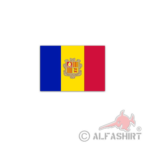 Aufkleber/Sticker Andorra Fahne Principat d'Andorra Fürstentum 10x7cm A2930