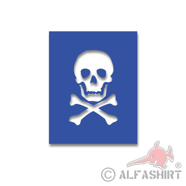 Sketch Sticker Skull Dangerous Danger Stencil 10x7cm # A4462
