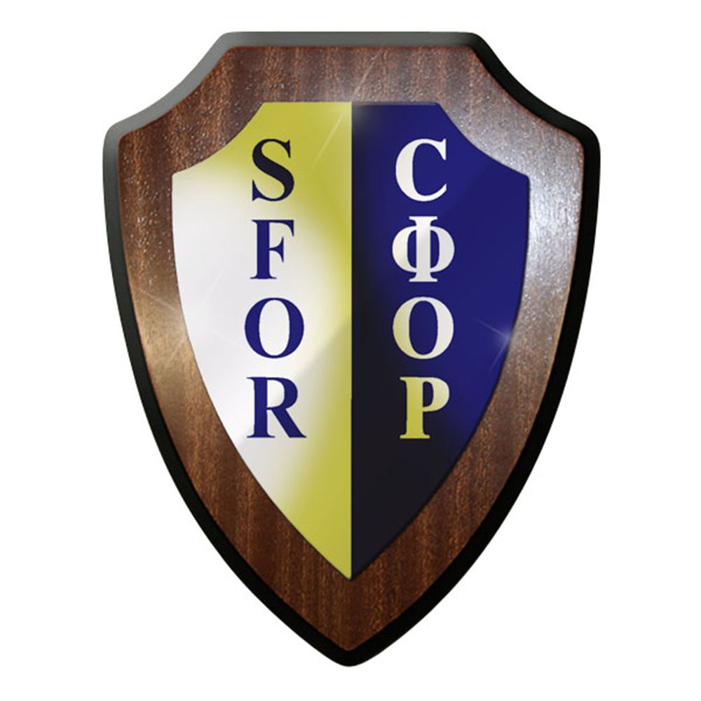 Coat of Arms / Wall Shield / Emblem - SFOR Stabilization Force Bw #8414
