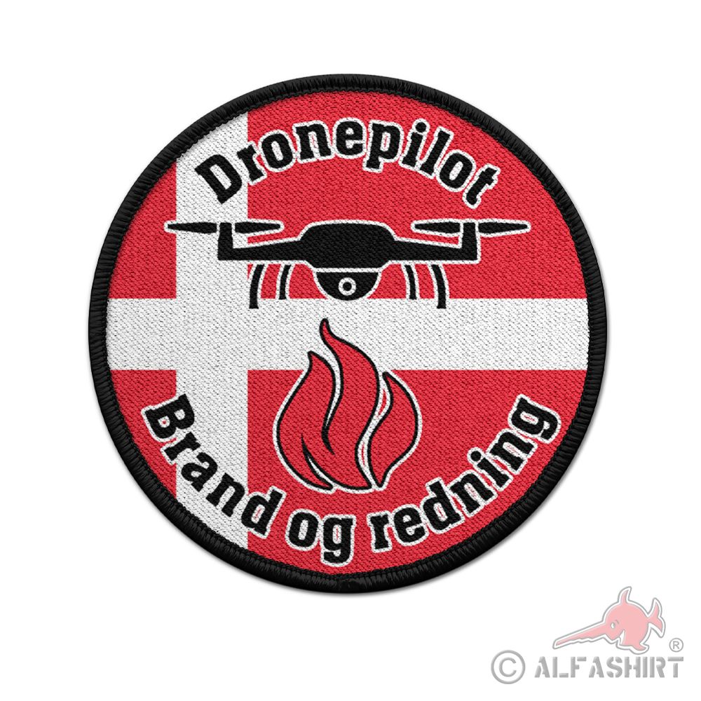 Patch Brand Dänemark Feuer Rettung Drohnenpilot Rettungsdienst  #38933