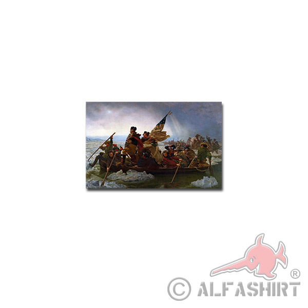 Washington Crossing Sticker Delaware American 11x7cm # A3906