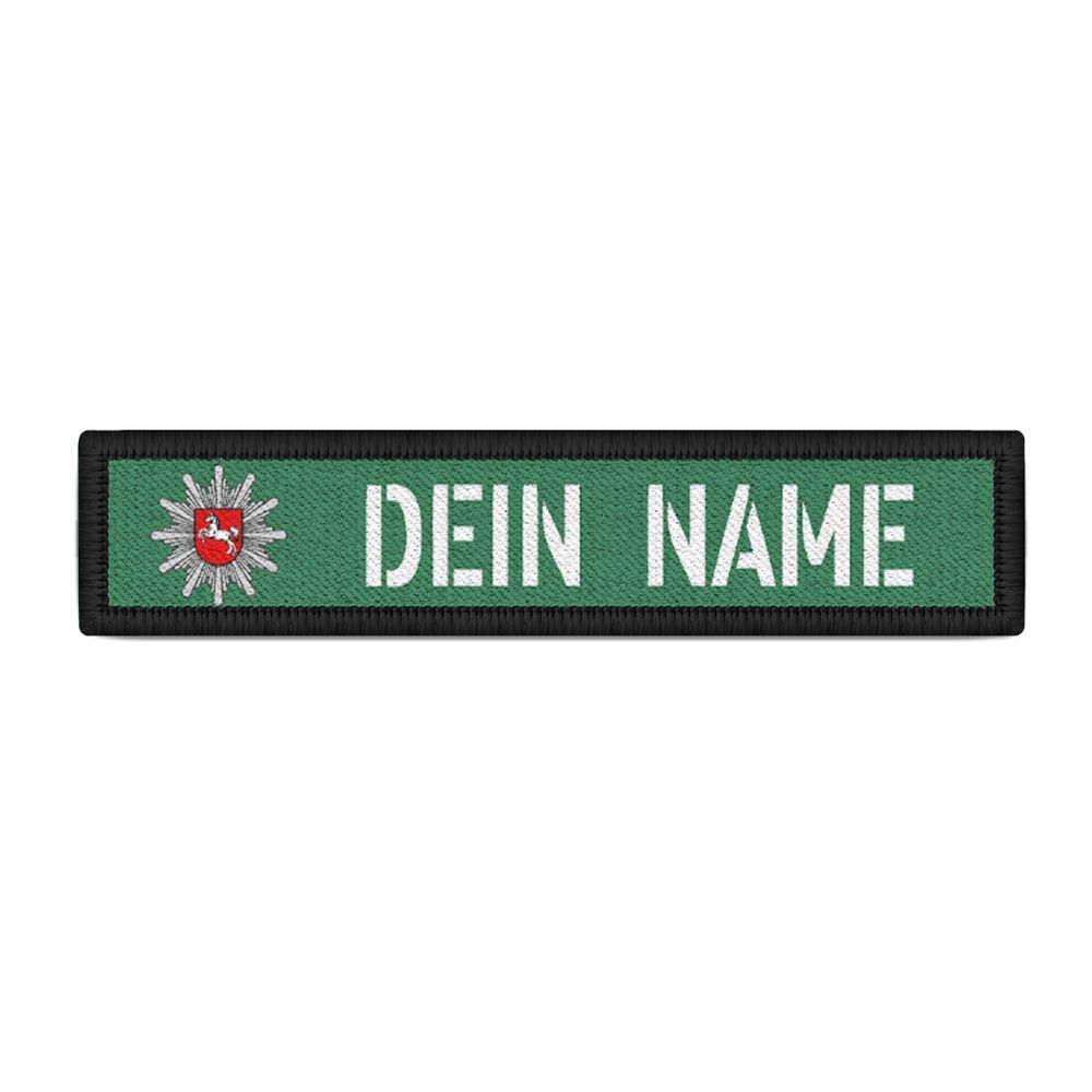 Patch Namens-Schild Polizei Niedersachsen Grün RAL 6029 Klett Streifen #36511