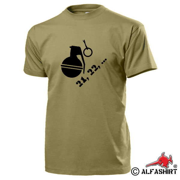 Hand Grenades 21, 22, Ring Splint Temple Fun Humor Military Soldier - T Shirt # 17385