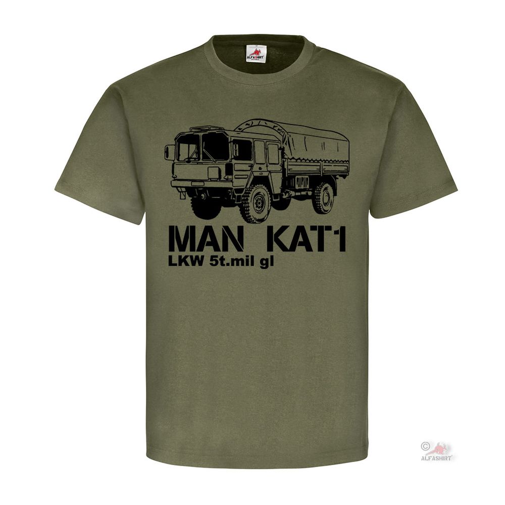 Cat 1 MAN Truck 5t mil gl 5 Tonner Plane Flatbed Vintage Army T Shirt # 19348
