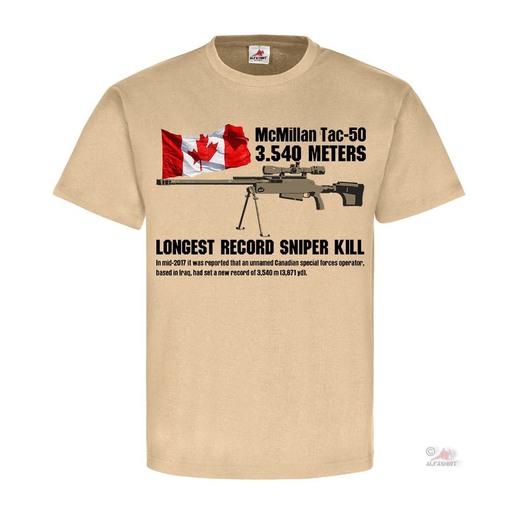 Longest record sniper kill McMillan Tac-50 Scharfschütze Gewehr - T Shirt #25643