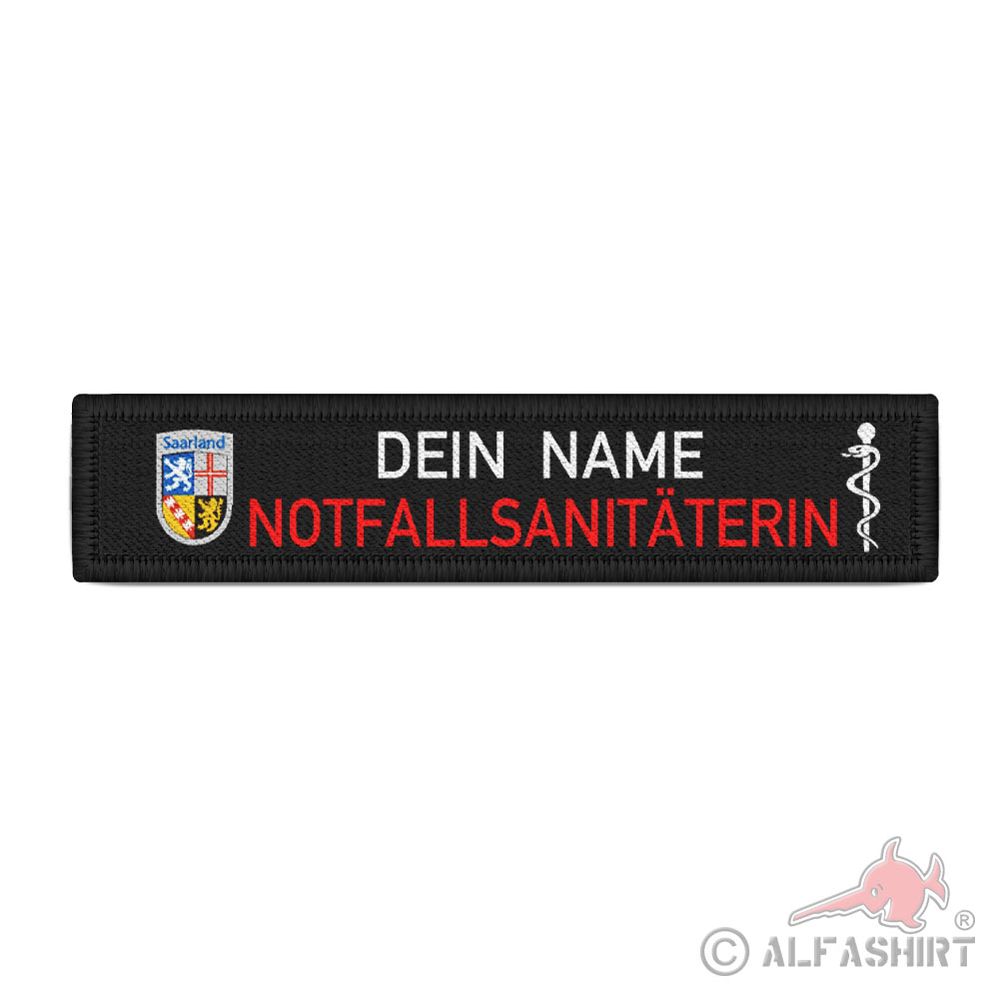 Paramedic Saarland name tag emergency doctor customizable #40503