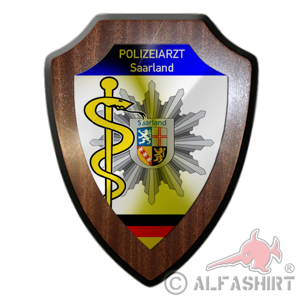 Heraldic shield police doctor Saarland police doctor doctor official coat of arms # 36223