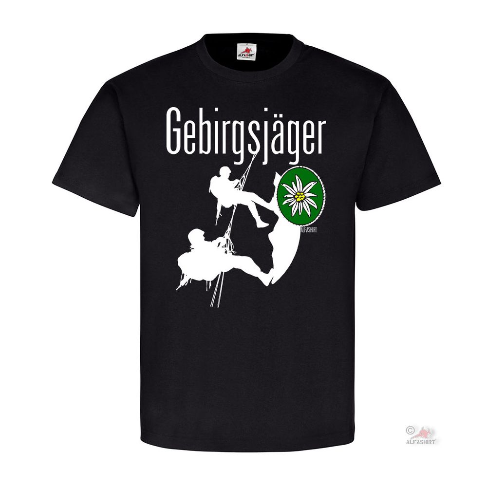 Mountaineer GebJg Battalion soldiers Edelweiss flower company Alps - T Shirt # 19036