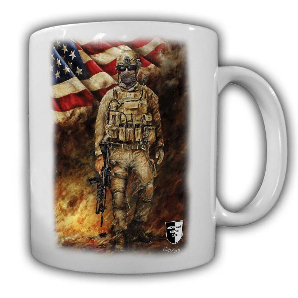 Tasse Lukas Wirp US Marine im Feuersturm USA Fahne Flagge Amerika Soldat #24100t