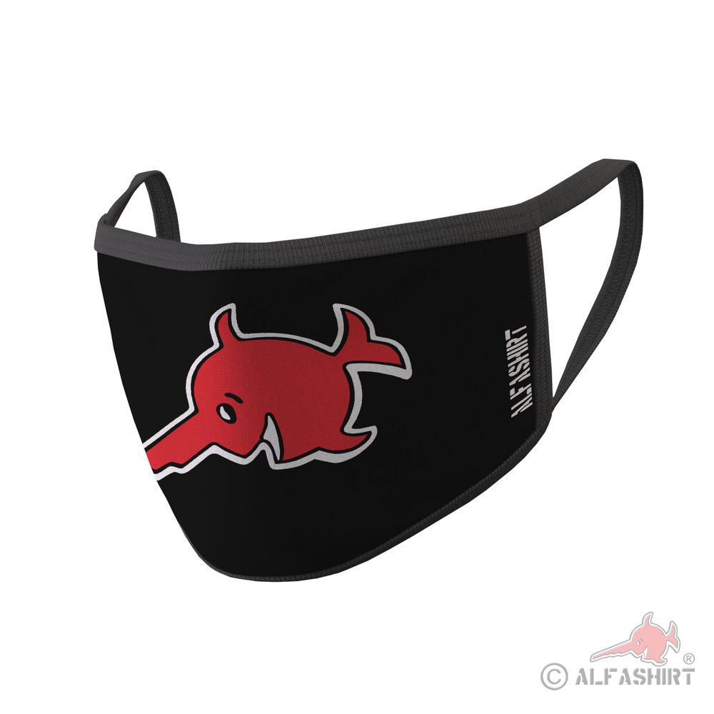 Mundmaske Alfashirt Turmwappen Sägefisch Turm-Maling U 96 VII C Wappen#35510