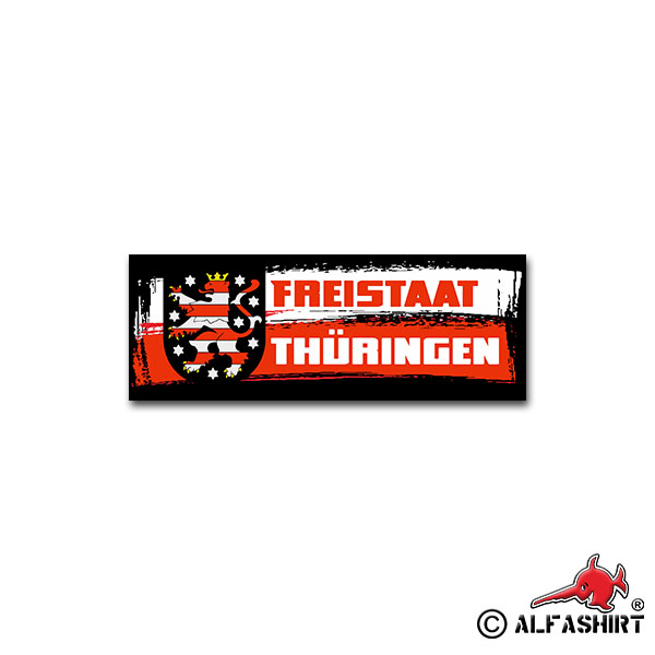 Sticker Thuringia Free State TH Federal Republic of Erfurt 19x7cm A2009