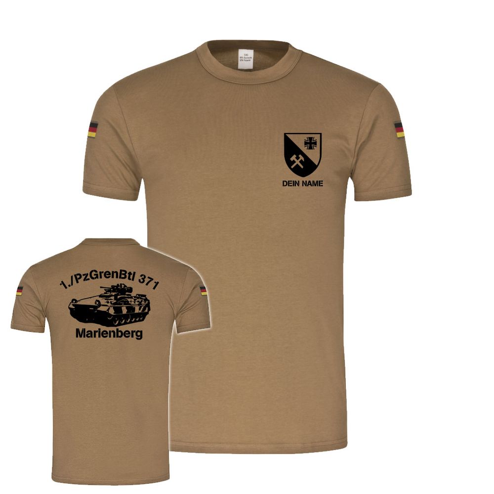 BW Tropenshirt personalisierbar 1. Kompanie PzGrenBtl 371 PzGrenBtig 37 #47646