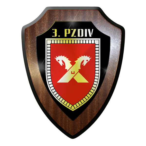Wappenschild 3 Panzerdivision BW PzDiv Bundeswehr Bund Soldaten Andenken #9683