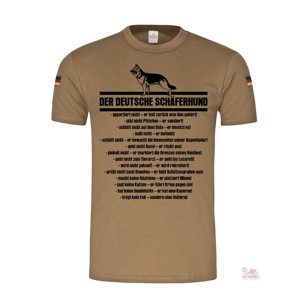 Deutscher Schäferhund apportiert nicht Humor Militär DSH Tropenshirt #29032